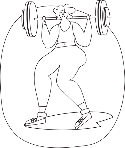 Barbell Workout Coloring Page